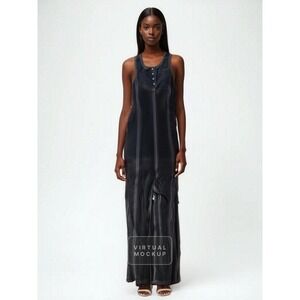 POL Black‎ Acid Wash Sleeveless Jumpsuit Overalls Size S